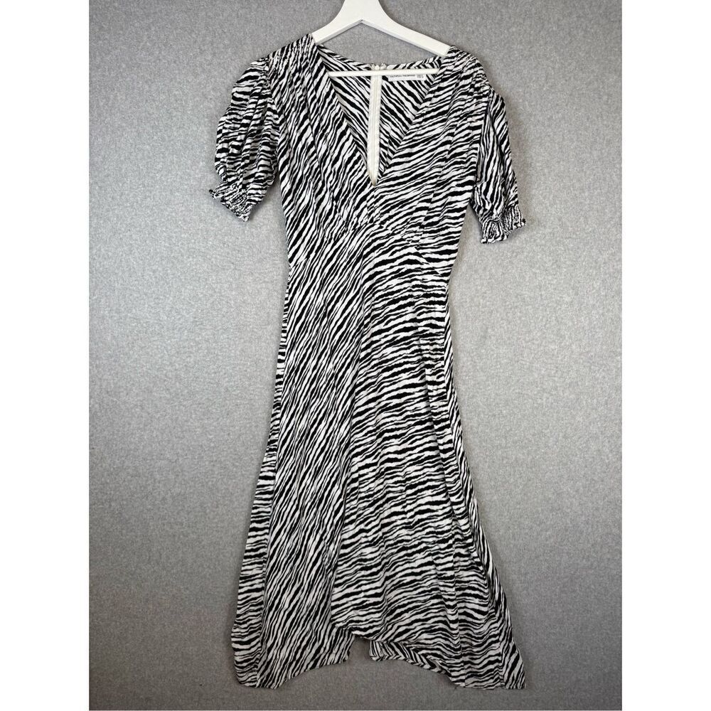 Faithfull The Brand Women's Size XS 2 Black White Short Sleeve Maxi Dress